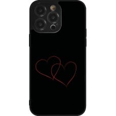 Coque iPhone 14 Pro Max - Silicone rigide noir Valentine 2023 attached heart