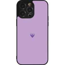 Coque iPhone 14 Pro Max - Silicone rigide noir Valentine 2023 purpule single heart