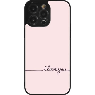 Coque iPhone 14 Pro Max - Silicone rigide noir Valentine 2023 i love you writing