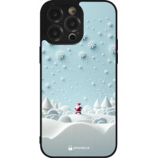 Coque iPhone 14 Pro Max - Silicone rigide noir Noël 2023 Petit Père Flocon