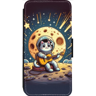 Coque iPhone 14 Pro Max - Wallet noir AstroCat RockLune