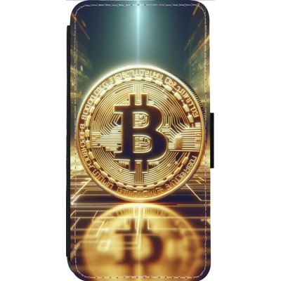 Coque iPhone 14 Pro Max - Wallet noir Bitcoin Standing