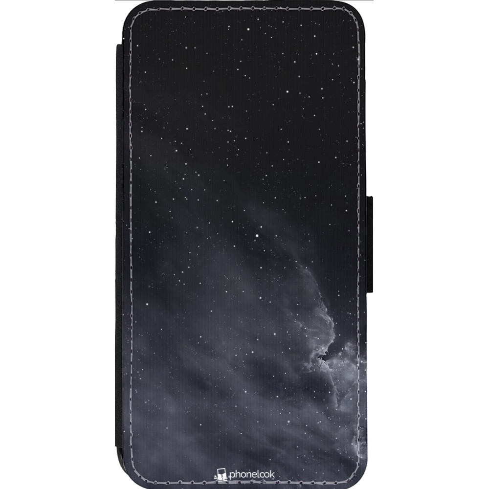 Coque iPhone 14 Pro Max - Wallet noir Black Sky Clouds