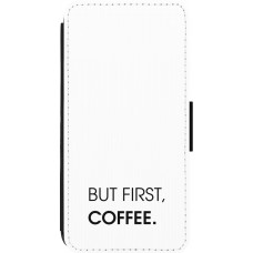 Coque iPhone 14 Pro Max - Wallet noir But first Coffee