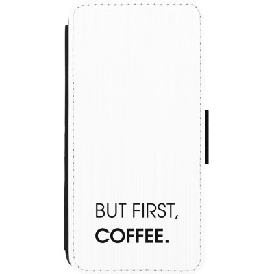 Coque iPhone 14 Pro Max - Wallet noir But first Coffee