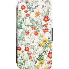 Coque iPhone 14 Pro Max - Wallet noir Flora Botanical Wildlife