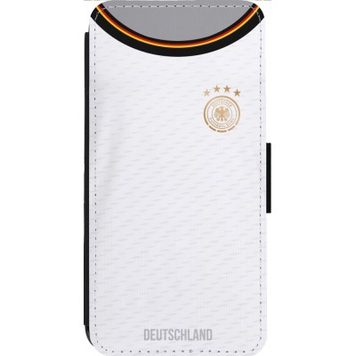 Coque iPhone 14 Pro Max - Wallet noir Maillot de football Allemagne 2022 personnalisable