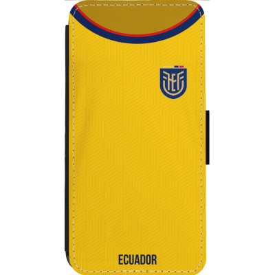 Coque iPhone 14 Pro Max - Wallet noir Maillot de football Equateur 2022