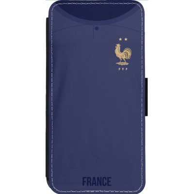 Coque iPhone 14 Pro Max - Wallet noir Maillot de football France 2022 personnalisable