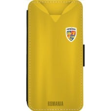 Coque iPhone 14 Pro Max - Wallet noir Maillot de football Roumanie