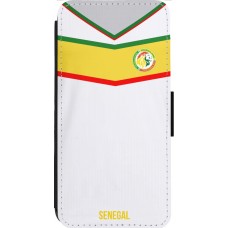 Coque iPhone 14 Pro Max - Wallet noir Maillot de football Senegal 2022 personnalisable