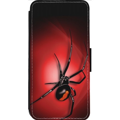 Coque iPhone 14 Pro Max - Wallet noir Halloween 2023 spider black widow