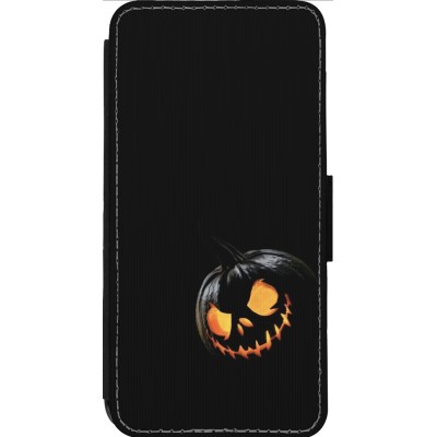 Coque iPhone 14 Pro Max - Wallet noir Halloween 2023 discreet pumpkin