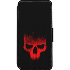 Coque iPhone 14 Pro Max - Wallet noir Halloween 2023 scary skull