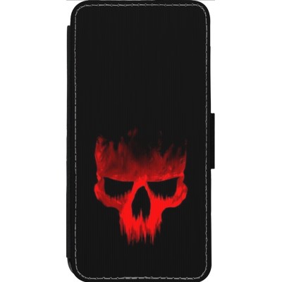 Coque iPhone 14 Pro Max - Wallet noir Halloween 2023 scary skull