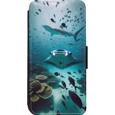 Coque iPhone 14 Pro Max - Wallet noir Manta Lagon Nettoyage