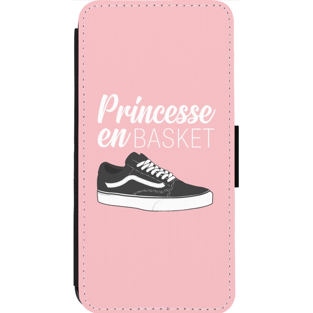 Coque iPhone 14 Pro Max - Wallet noir princesse en basket