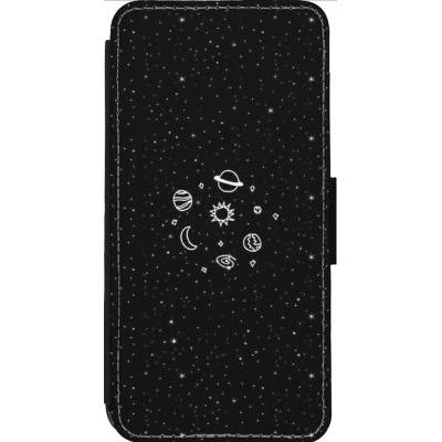 Coque iPhone 14 Pro Max - Wallet noir Space Doodle