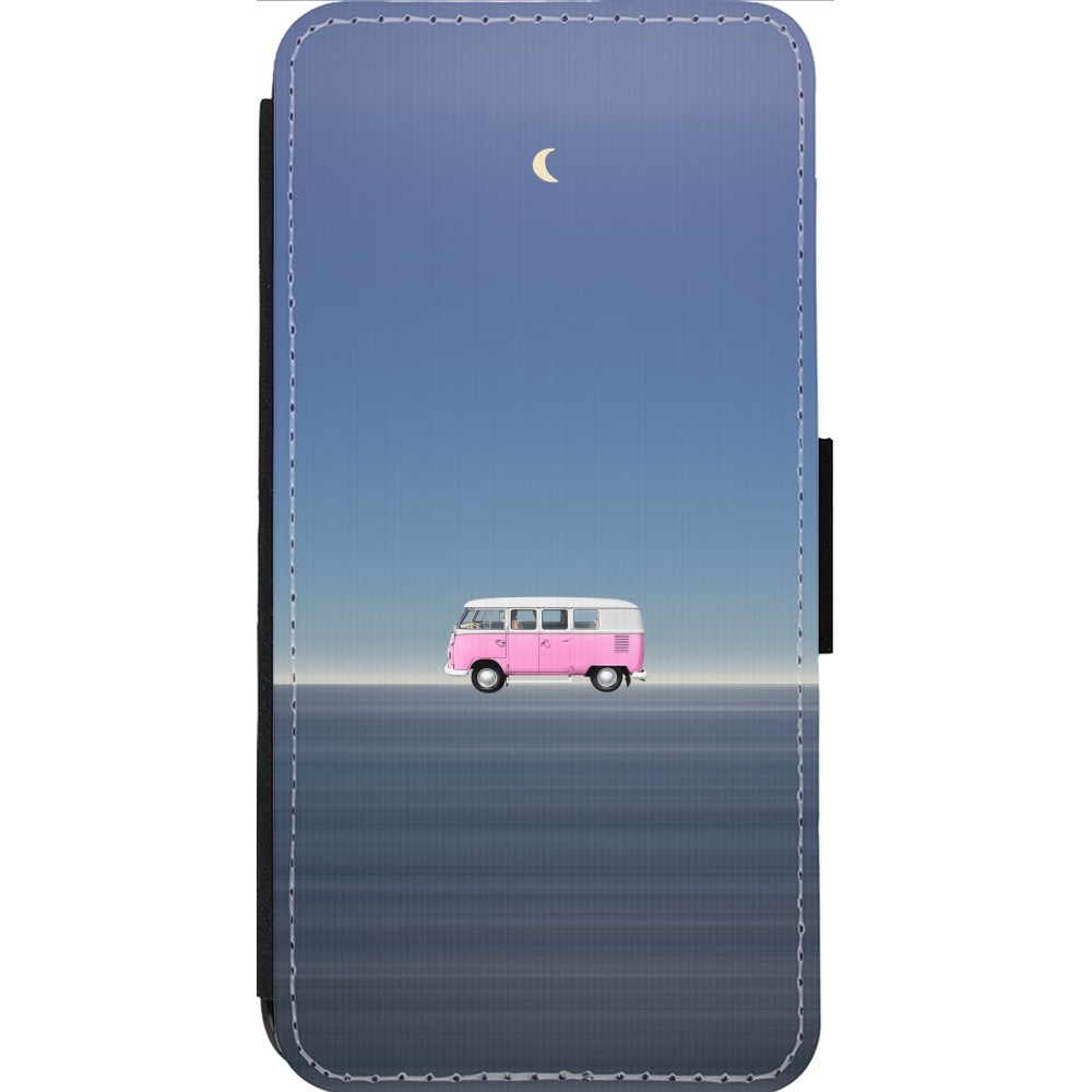 Coque iPhone 14 Pro Max - Wallet noir Spring 23 pink bus