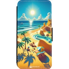 Coque iPhone 14 Pro Max - Wallet noir Sunset Breeze