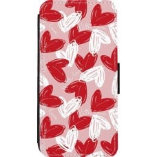 Coque iPhone 14 Pro Max - Wallet noir Valentine 2024 with love heart