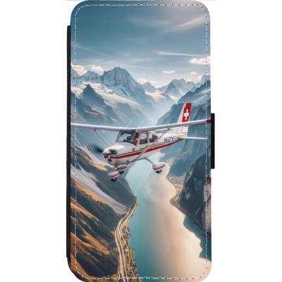 Coque iPhone 14 Pro Max - Wallet noir Vol Alpin Suisse