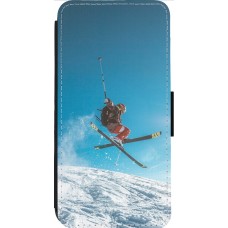 Coque iPhone 14 Pro Max - Wallet noir Winter 22 Ski Jump