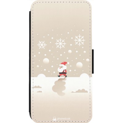 Coque iPhone 14 Pro Max - Wallet noir Noël 2023 Minimalist Santa