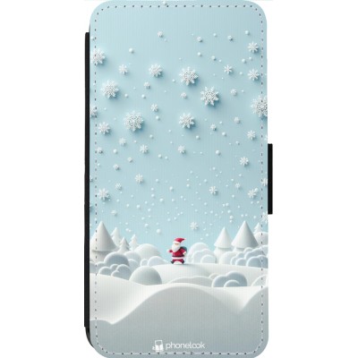 Coque iPhone 14 Pro Max - Wallet noir Noël 2023 Petit Père Flocon