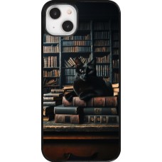 Coque iPhone 14 Plus - Chat livres sombres