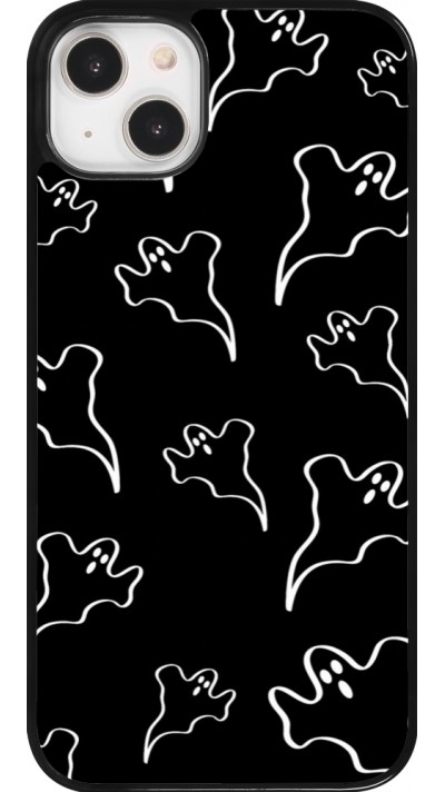 Coque iPhone 14 Plus - Halloween 2024 black and white ghosts