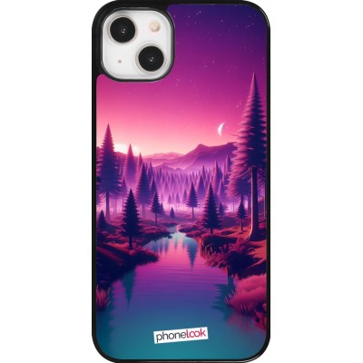 Coque iPhone 14 Plus - Paysage Violet-Rose