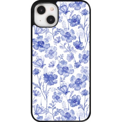 Coque iPhone 14 Plus - Spring 23 watercolor blue flowers