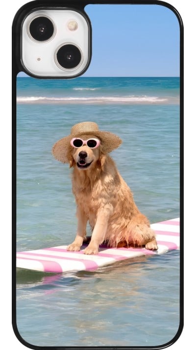 Coque iPhone 14 Plus - Summer Dog on Paddle