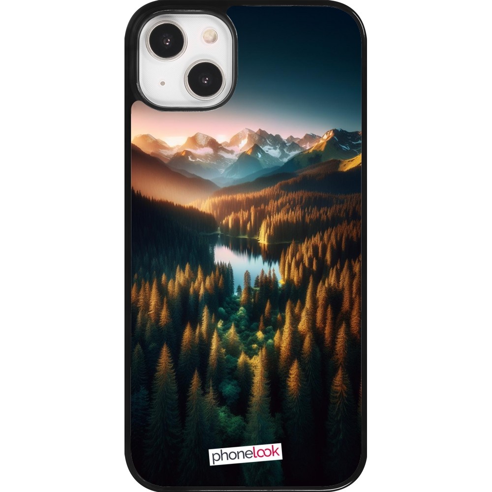 Coque iPhone 14 Plus - Sunset Forest Lake