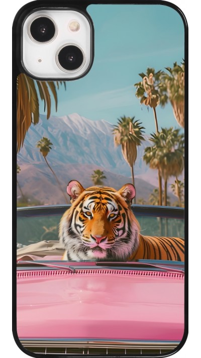 Coque iPhone 14 Plus - Tigre voiture rose