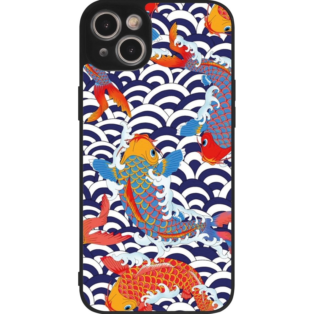 Coque iPhone 14 Plus - Silicone rigide noir Easter 2023 japanese fish