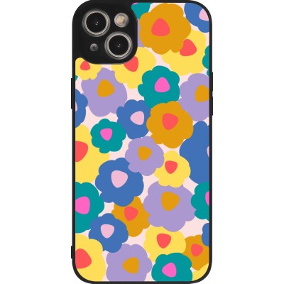 Coque iPhone 14 Plus - Silicone rigide noir Easter 2024 flower power