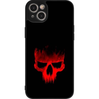 Coque iPhone 14 Plus - Silicone rigide noir Halloween 2023 scary skull