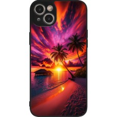 Coque iPhone 14 Plus - Silicone rigide noir Maldives Dusk Bliss