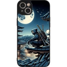 Coque iPhone 14 Plus - Silicone rigide noir Ninja sous la lune