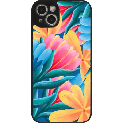 Coque iPhone 14 Plus - Silicone rigide noir Spring 23 colorful flowers