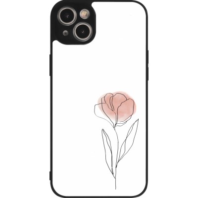 Coque iPhone 14 Plus - Silicone rigide noir Spring 23 minimalist flower