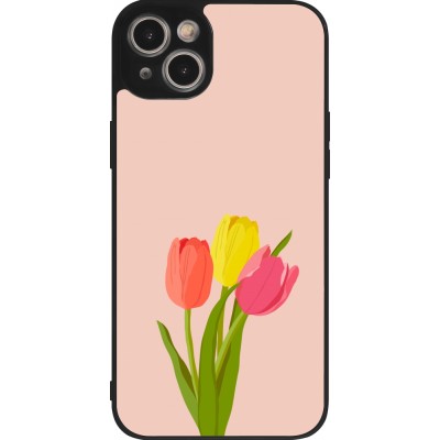 Coque iPhone 14 Plus - Silicone rigide noir Spring 23 tulip trio