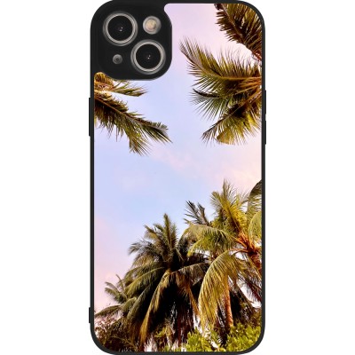 Coque iPhone 14 Plus - Silicone rigide noir Summer 2023 palm tree vibe