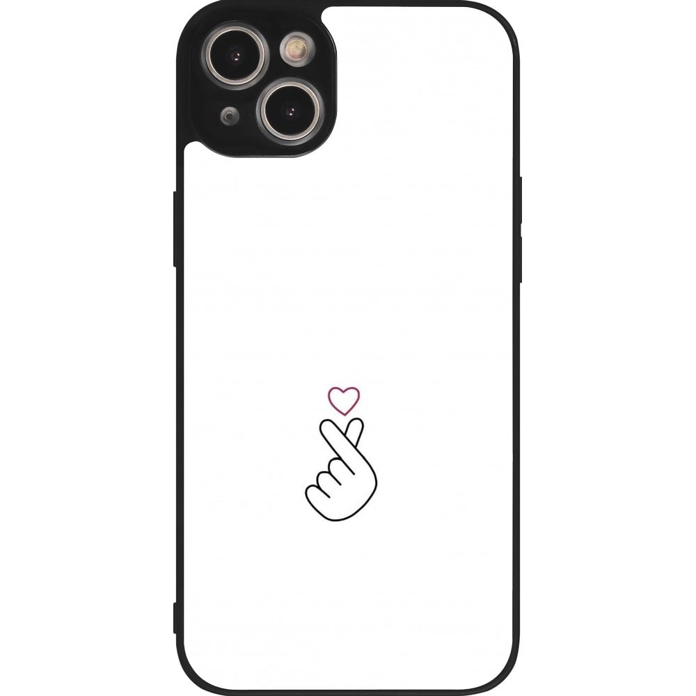 Coque iPhone 14 Plus - Silicone rigide noir Valentine 2024 heart by Millennials