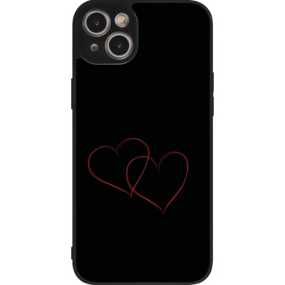 Coque iPhone 14 Plus - Silicone rigide noir Valentine 2023 attached heart