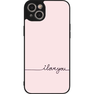 Coque iPhone 14 Plus - Silicone rigide noir Valentine 2023 i love you writing