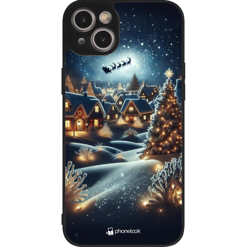 Coque iPhone 14 Plus - Silicone rigide noir Noël 2023 Christmas is Coming