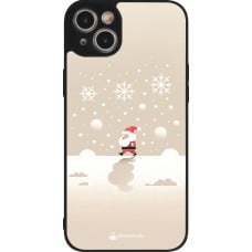 Coque iPhone 14 Plus - Silicone rigide noir Noël 2023 Minimalist Santa